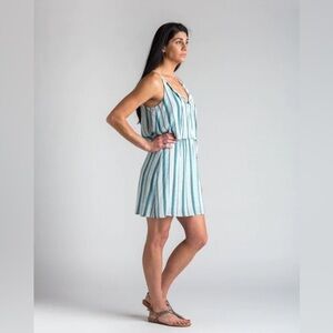 Splendid Striped Beachcomber Layer Dress Blue and‎ Green Mini Size Small Travel